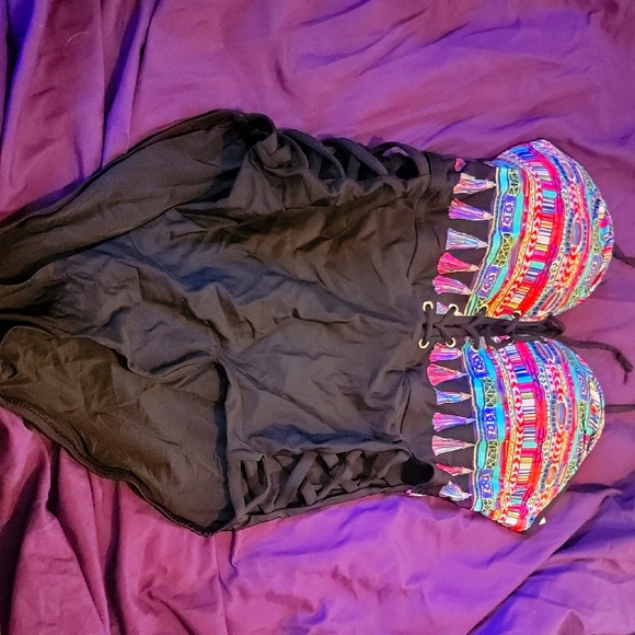 Colorful Patterned One-Piece Swimsuit - Picture 1 of 4